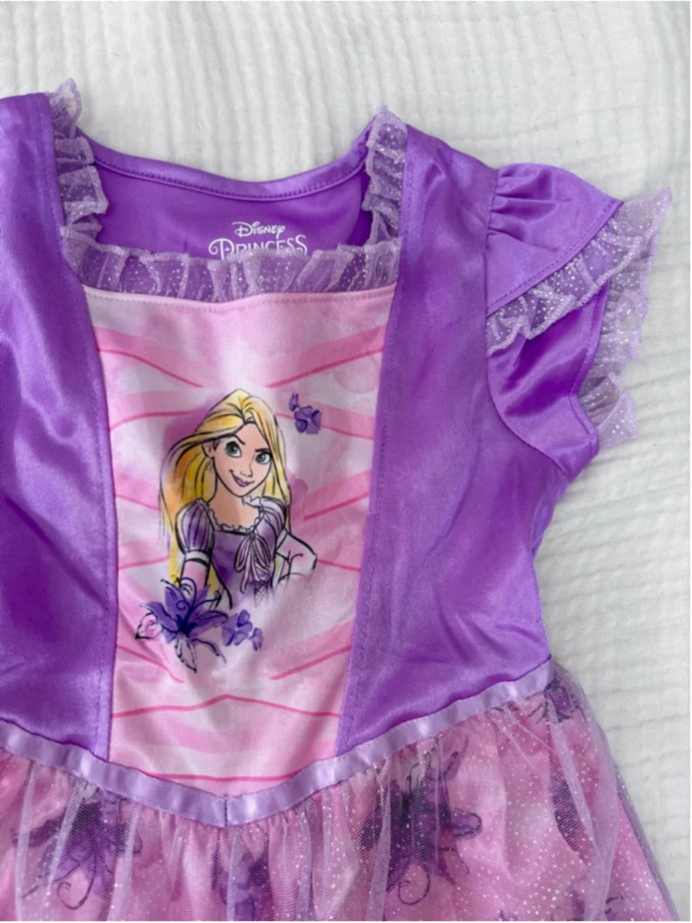 Girls Disney Princess Nightgown S Purple Pink Rapunzel - Picture 8 of 8
